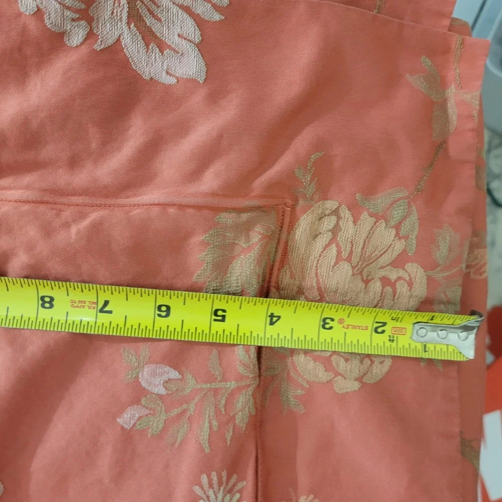Sferra King Duvet Set 3 piece Terracotta Floral Egyptian Cotton Jacquard Italy